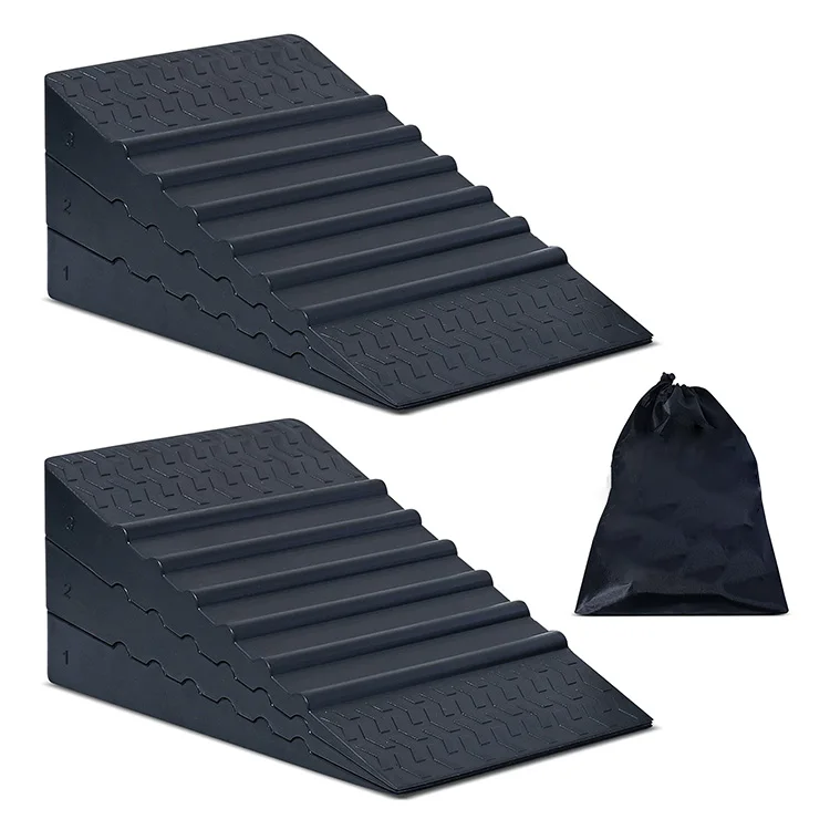 Wellshow Balance Training Calf Stretcher Non-Slip Ramp Adjustable Height Slant Board Silicone Squat Wedge Block For Deadlift