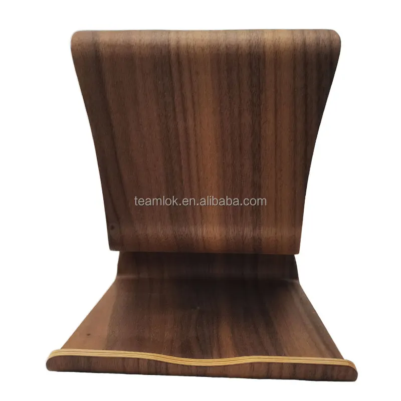 Factory Wholesale Wooden Holder for iPad Anti-Slip Universal Phone Tablet Dark Wood Stand Holder for iPhone Desktop Tablet Stand
