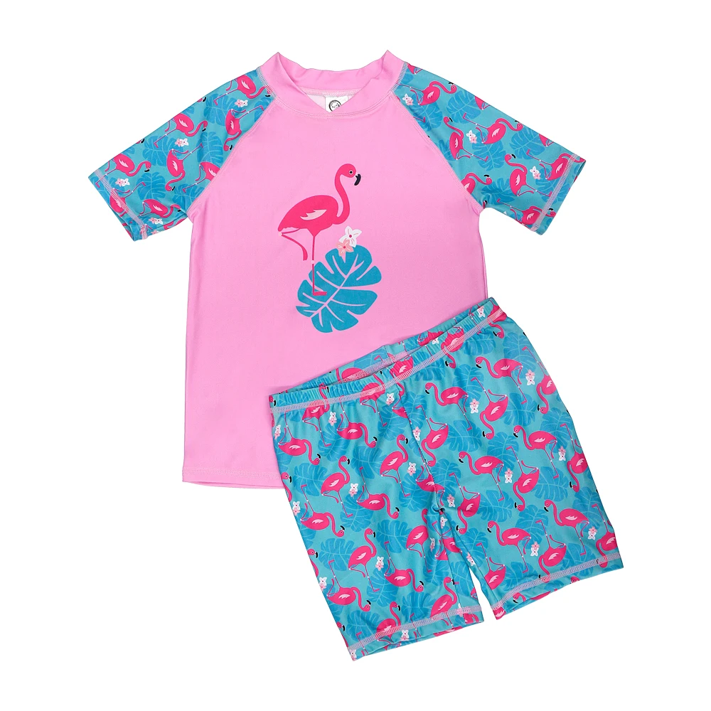 Custom Kids Girls Swimsuit Floral Cute Swim suit Baby Girl Beachwear Bathing Suits Pink Kids Little Girl UPF50+ UV Swimwear