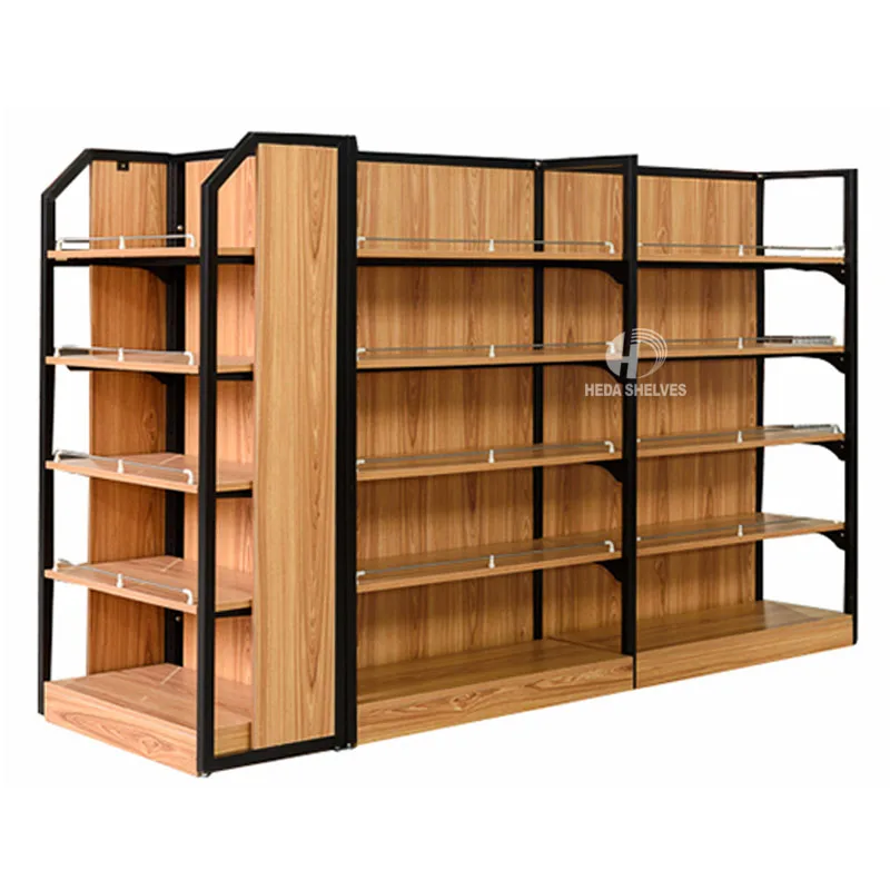 Customized Popular Shop Drugstore Medical Store Pharmacy Shelves Gondola Wooden Gondolas