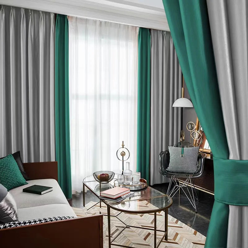 Manufacturer Curtain Fabric Blackout High Density Design Fashion Luxury Curtains Hotel Room Blackout Curtain