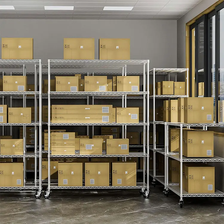 Heavy Duty 18 X 48 X 72 Inch 5 Tier 800lbs NSF Approval Metal Chrome Wire Shelf Storage Shelving Garage Rack