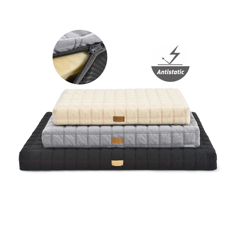Pet Bed Accessories Antistatic Fabric Lattice Pattern Large Dog Cushion Orthopaedic Sponge Bed