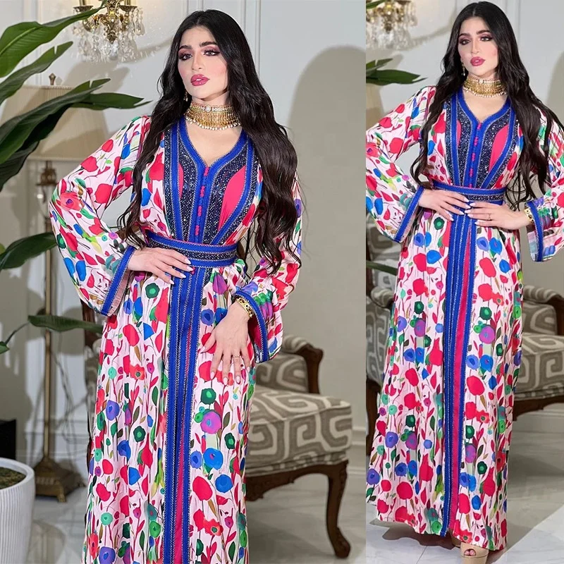 Summer 2023 Two Pieces Abaya Sets Vest Long Dress Chiffon Kimono Eid Muslim Dubai Jalabiya Moroccan Kaftan Arabic Women Dress