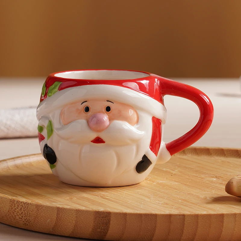 Hot Sale Ceramic mug White Christmas Dog Stoneware Coffee Cup Ceramic milk Mugs Wholesale