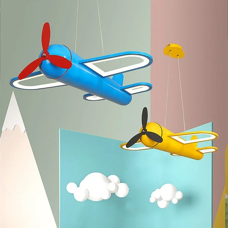 Creative Simple High-end Children Lamp Bedroom Room Decor Kindergarten Cartoon Iron Butterfly-shaped Airplane Chandelier