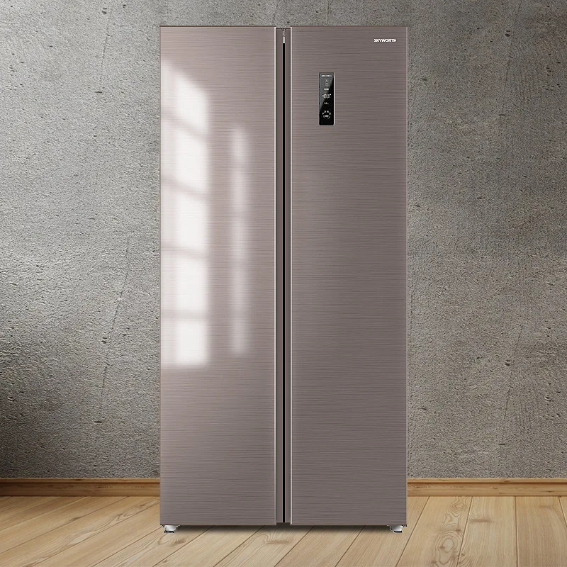 Touch screen Black Stainless Steel 2 door french door side-by-side refrigerator