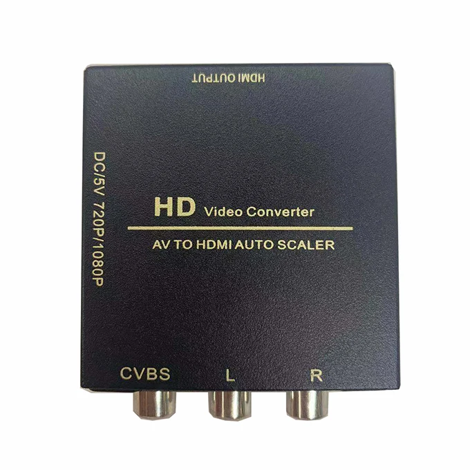 Metal Case mini AV to HDMI Converter AV2HDMI box for Analog Audio and RCA CVBS Video to full HD 720p or 1080p