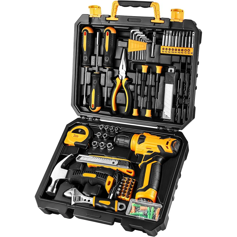 Home General Household Mechanic Combination Hardware Repair Hand Tool Set Kit Box Toolbox