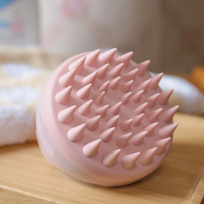 New design Private logo Wheat Straw Scalp Scrubber Hair Shampoo Brush Scalp Brush Silicone Scalp Massager