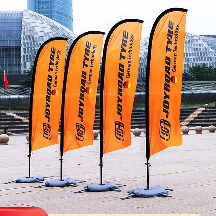 Cheap Price Digital Printed Outdoor Promotional Flags Banners Run With Stand