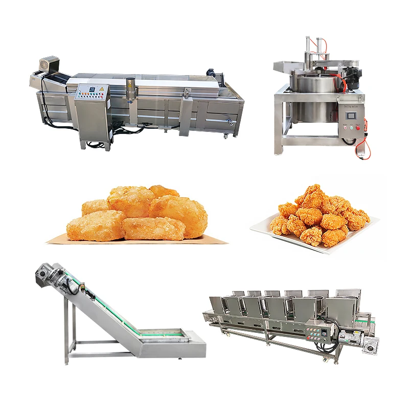 Industrie Nugget Fisch Brat Linie Huhn Erdnuss Friteuse Machine Kontinuierliche Friteuse Machine