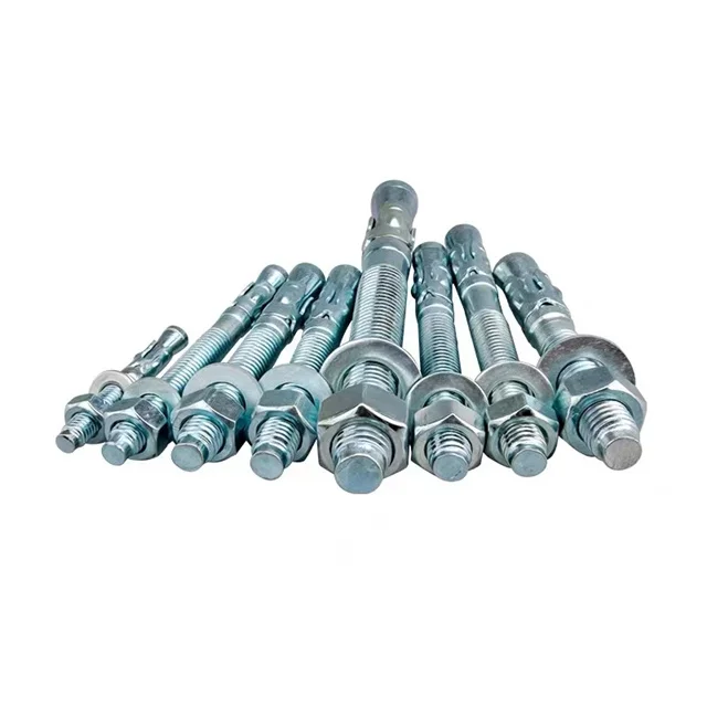 China factory wholesale top quality blue white 8.8 10.9 zinc plated carbon steel stainless steel sleeve wedge anchor bolt M8*100