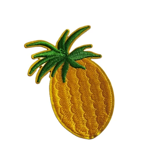 Factory Custom Clothing Logo Embroidered Butterfly pineapple sew iron on Patch For Clothes Heat Press Embroidery Woven Patches