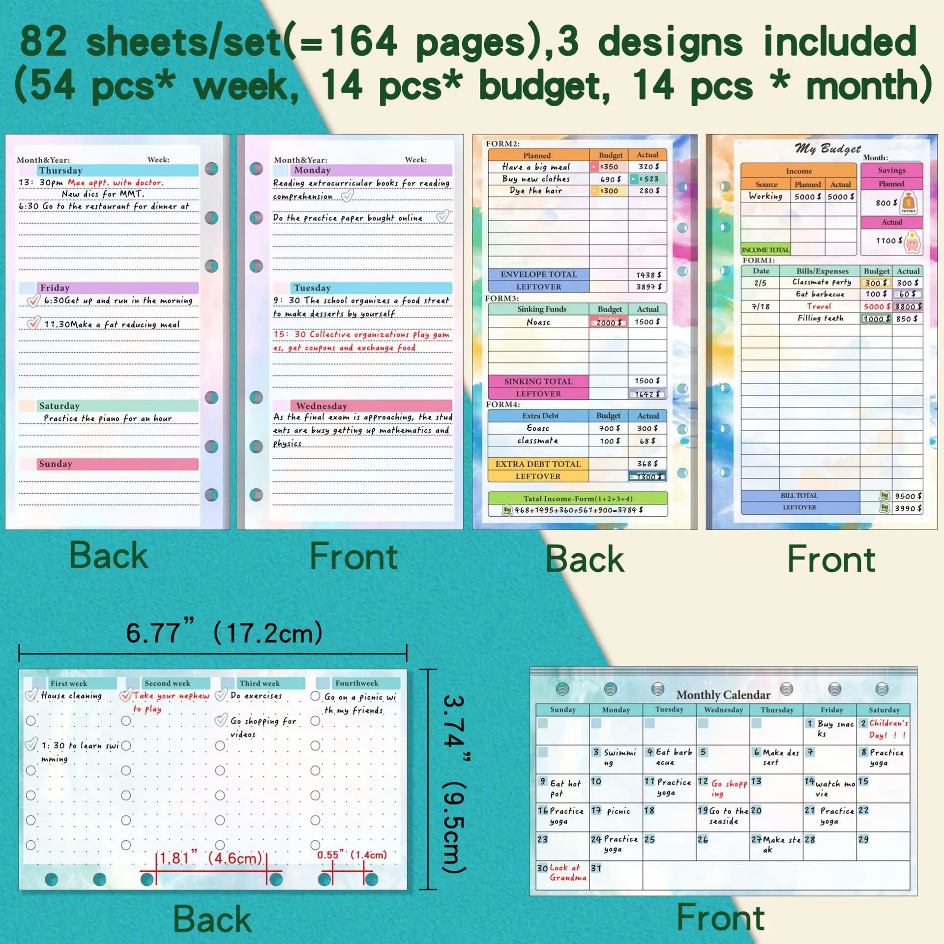 6-hole loose-leaf book core accessories Notepad inner pack loose-leaf paper binder budget book core notebook school notebook