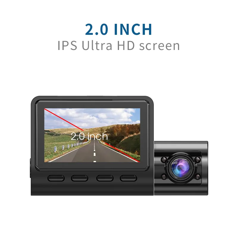 3 Channel 1080P Full HD IR Night Vision Dash Cam Car Camera DVR Recorder Black Box DashCam AD-516
