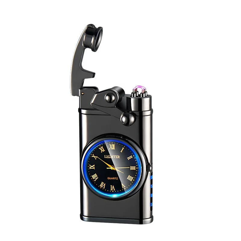 High Quality  creative rocker watch USB lighter metal electric windproof cigarette lighter wholesale