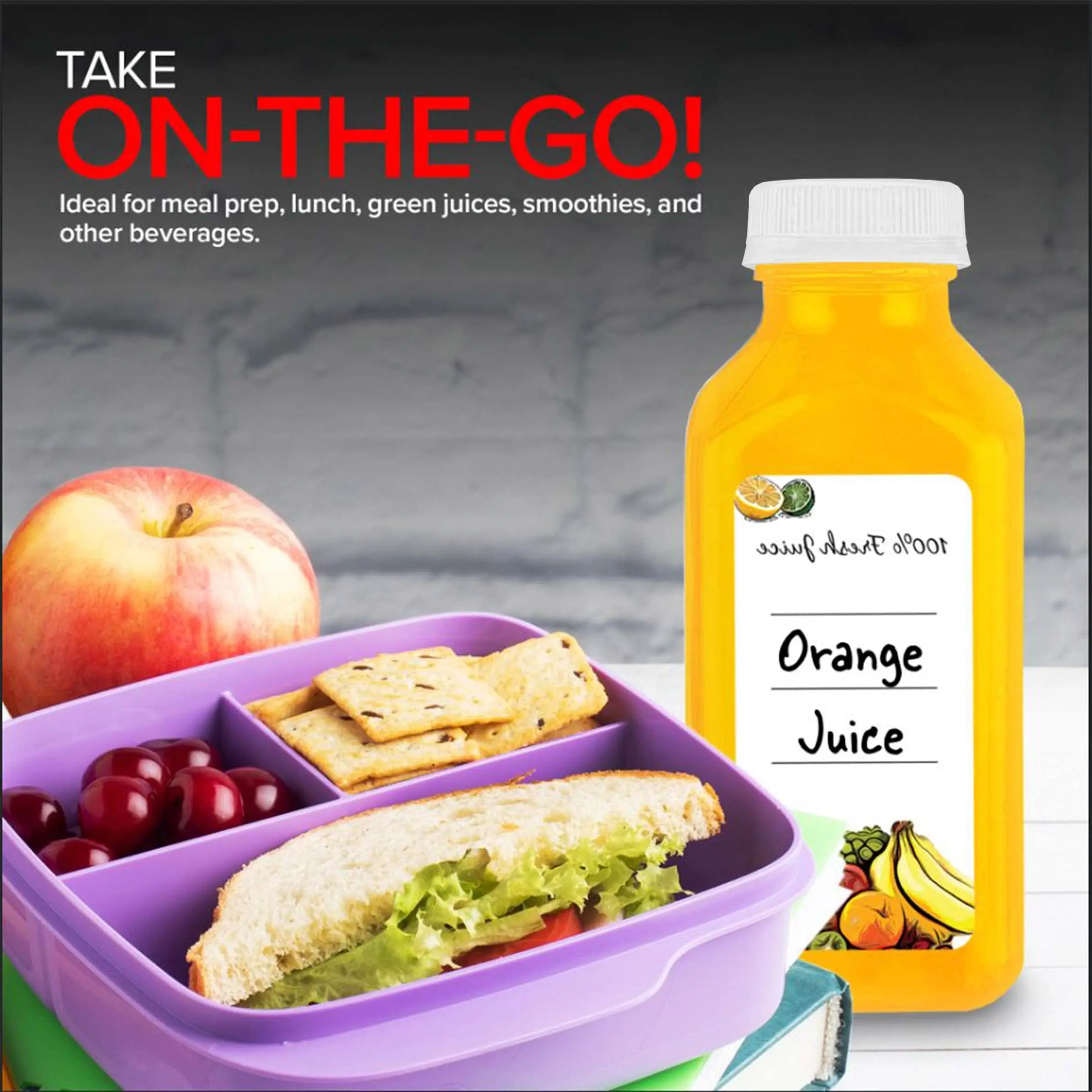 2 oz 6 oz 8 oz 10 oz 12 oz 16 oz clear beverage PET  plastic bottle cold pressed juice bottles with tamper proof cap