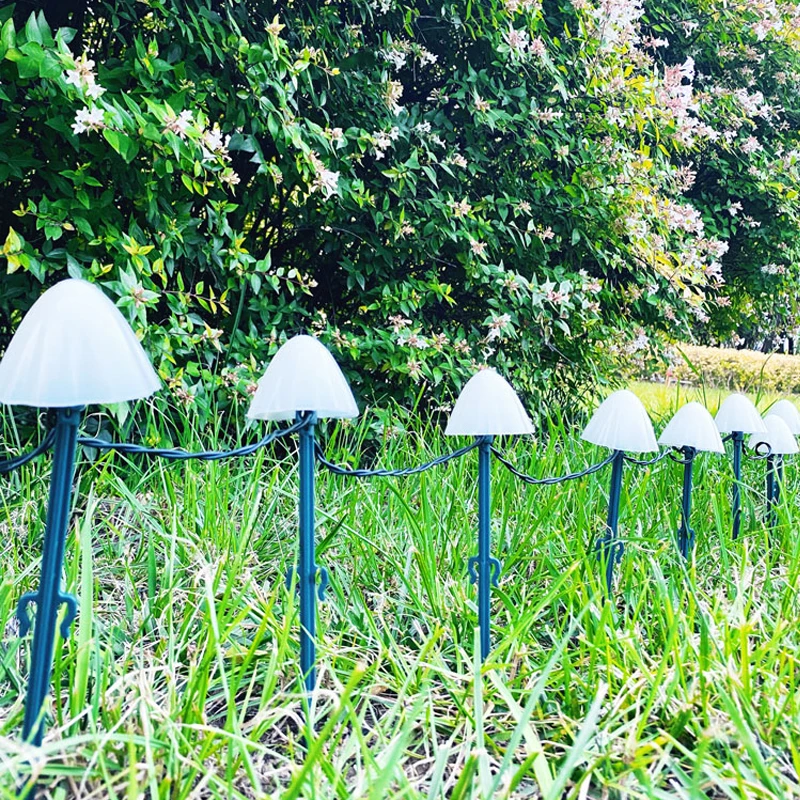  Outdoor LED Solar String Light Garden Mushroom Lamp IP65 Waterproof Fairy