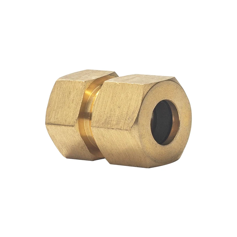 Brass Compression End Insert Hose Connector Fitting Brass Biconical Fitting With Stainless Steel Ring