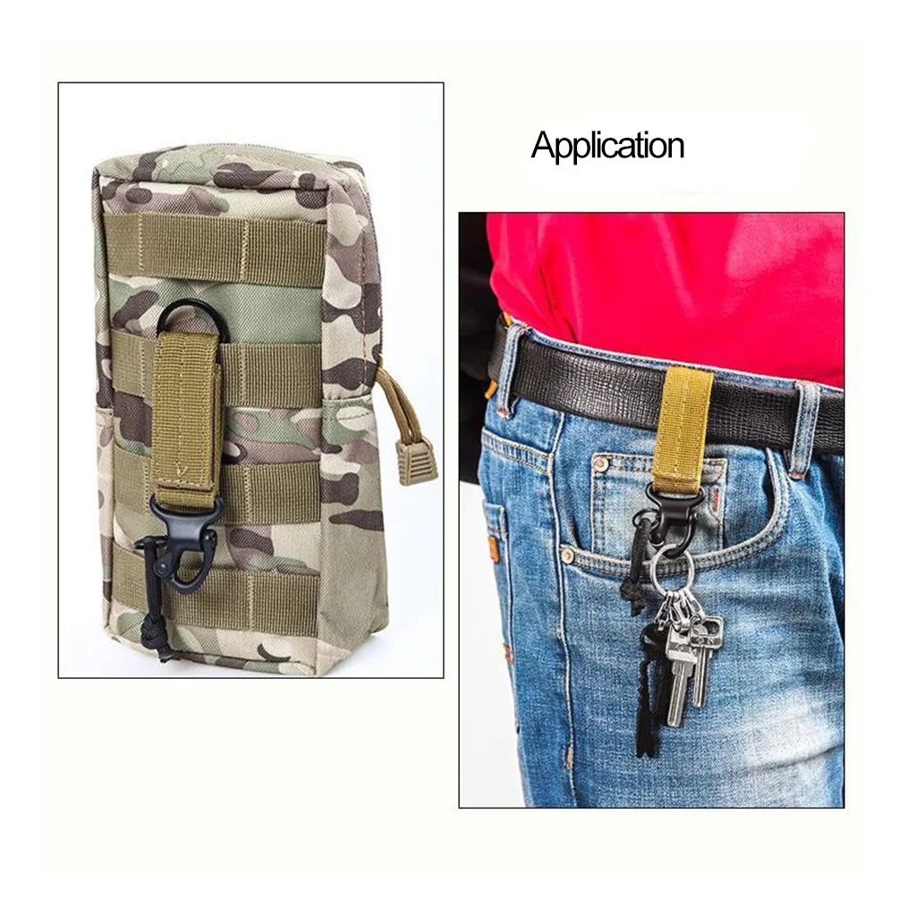 Cheap custom EDC molle climbing backpack hanging clip keychain nylon webbing carabiner hook tactical eagle beak belt buckle