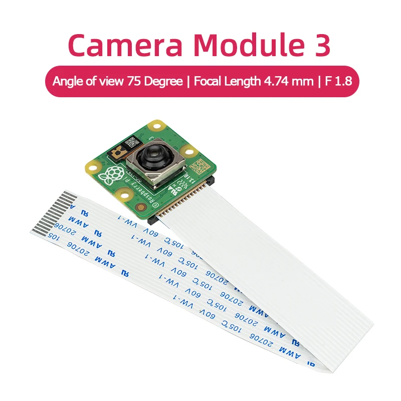 Raspberry Pi Camera Module 3 IMX708 Auto-Focus 75/120 Degree FOV Highly Detailed Optional Optional NoIR Version for Pi 4B 3B+ 3B