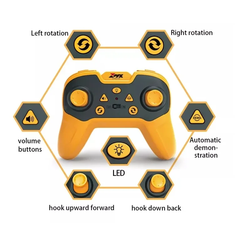 96cm height 2.4G 9 channel rc toy tower crane sound and light metal remote control truck