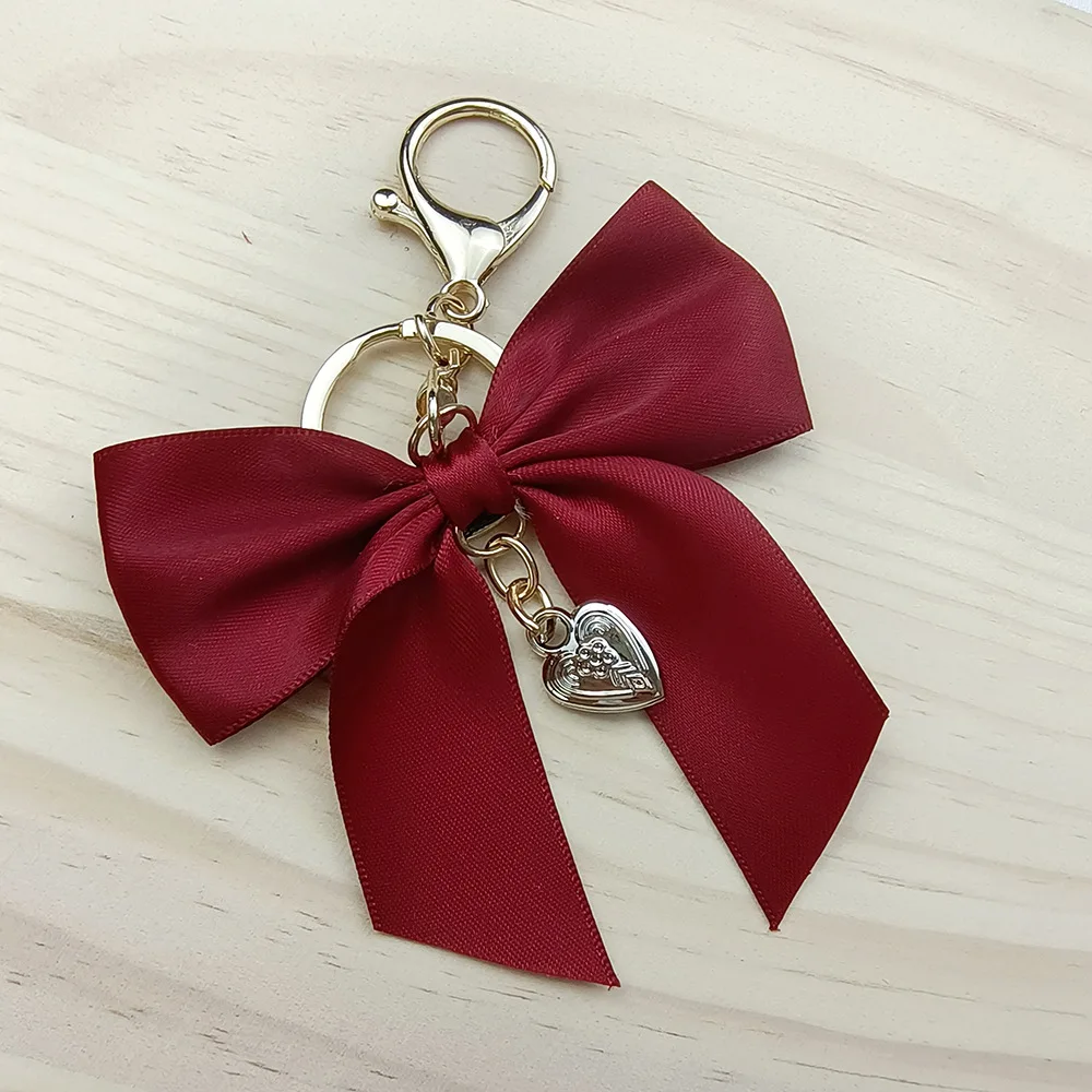 Custom Cheer Bow Keychain Wholesale Fashion Bag Pedant High Quality Handmade Bow Key Ring