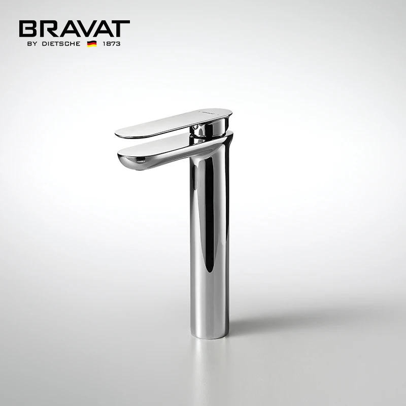 Bravat High Quality Deck Mounted Bathroom Basin Faucets Sink Mixer Tap Washroom Taps Brass Faucet High Neck Basin Mixer Tap