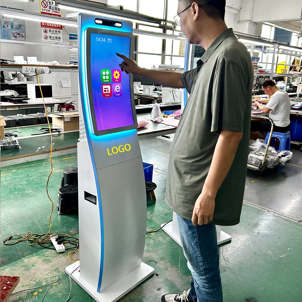 24 inch digital interactive touch screen kiosk food ordering  self serve self pos payment thermal printer  windows