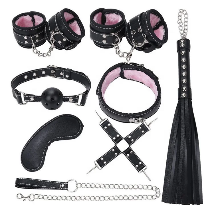 8pcs/set Nylon Leather Sex Products SM Bondage Trainer Kit  Adult Sex Toys Bondage