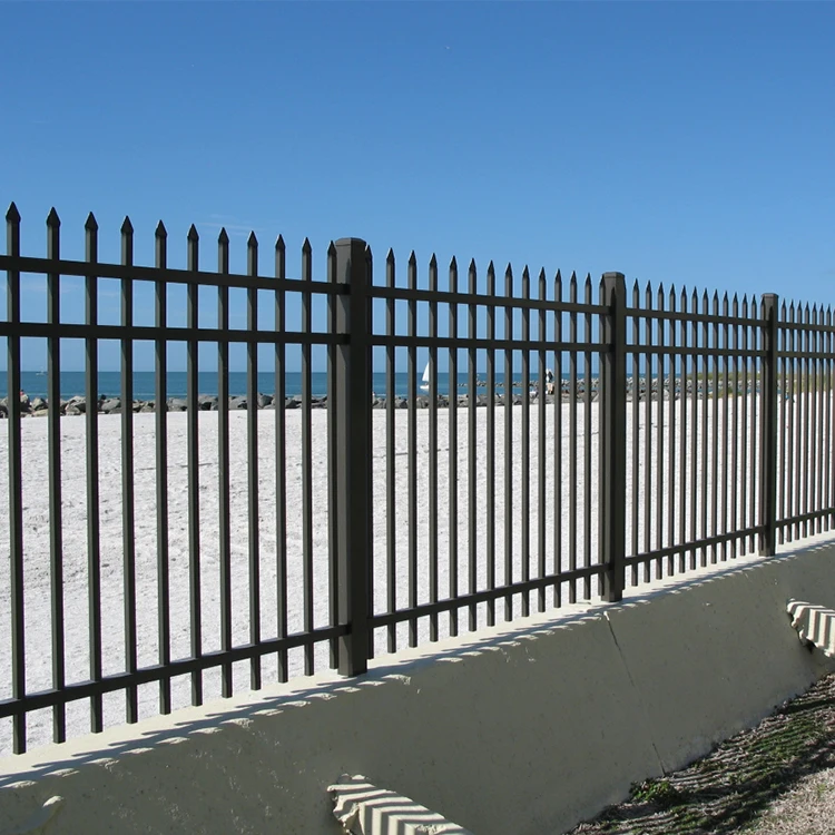 Modern decorative metal aluminium picket boundary wall fencing design outdoor spearhead top aluminum garden fence