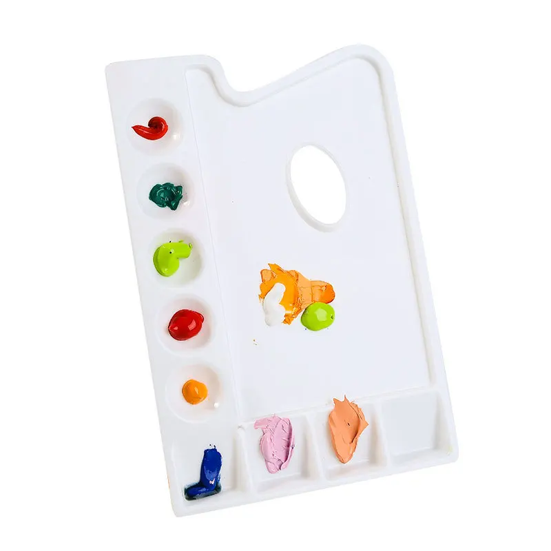 New Portable Plastic Palette Drawing Art Paint Square Painting Tray for Oil Watercolor Acrylic