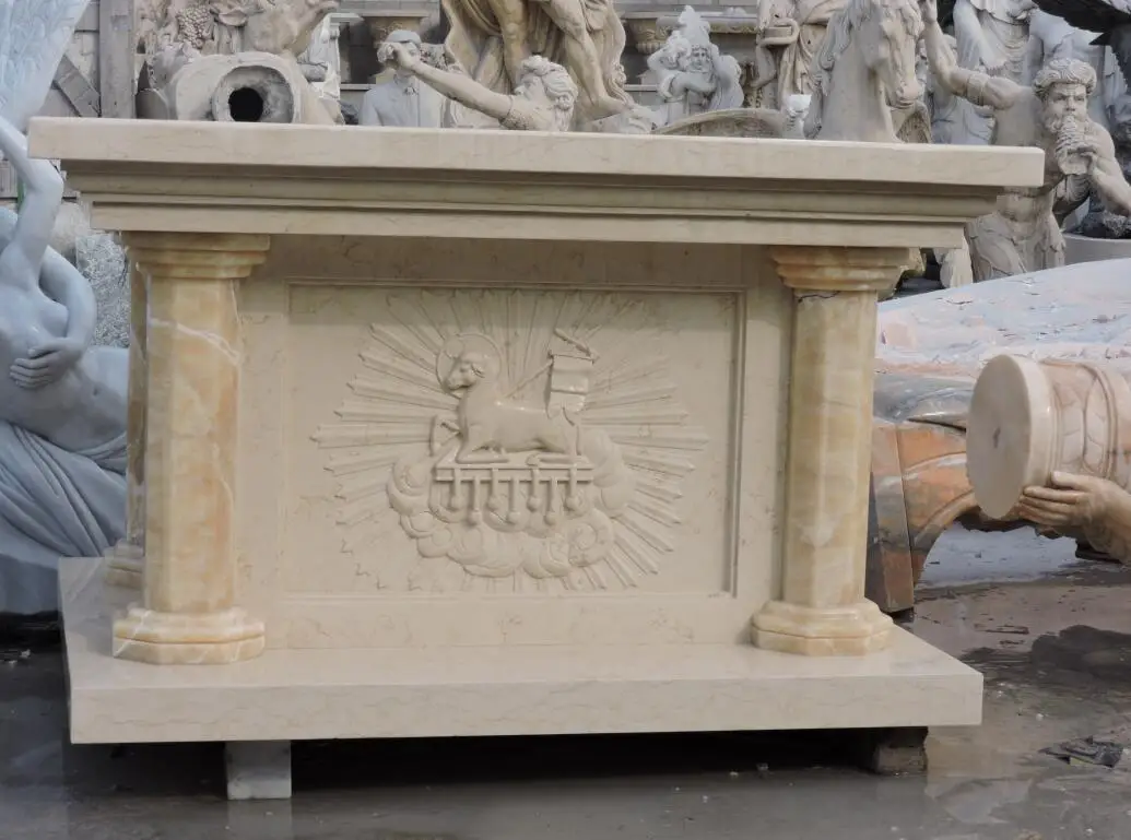 
Beige marble Church altar table 