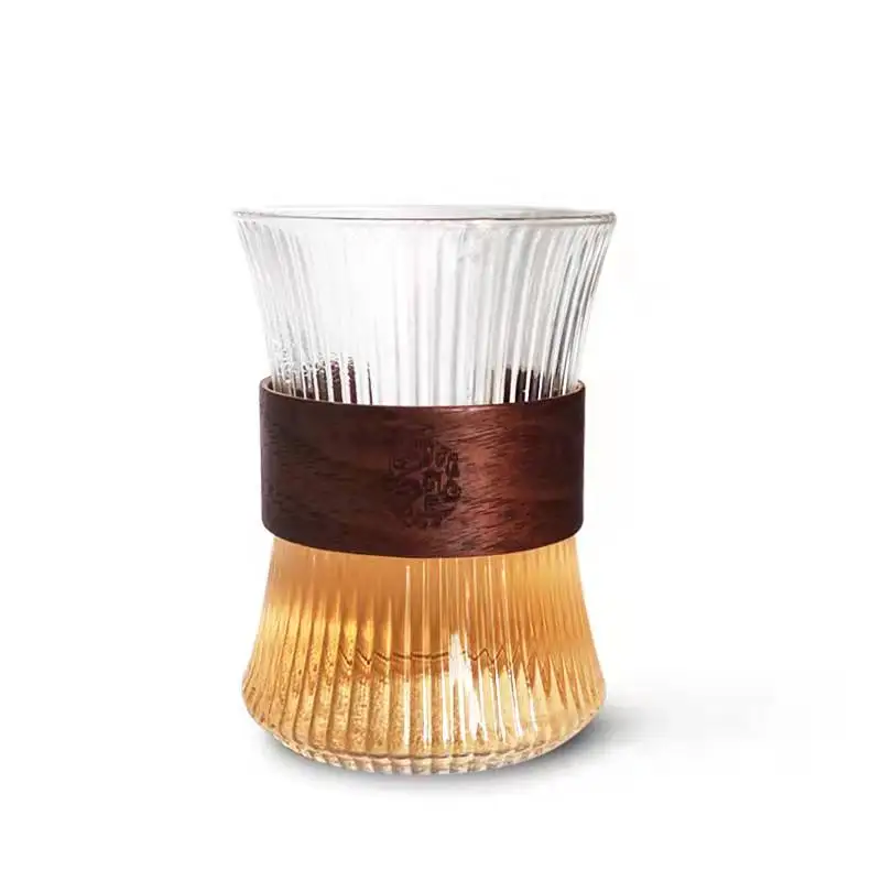 Ribbed Cup Vertical Stripes Heat Resistant Glass Water Mug Breakfast Cup Whiskey Drinking Glasses tea cup