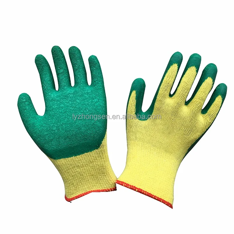 cheap 10 gauge Crinkle Cut Resistant Cotton Latex Coated Gloves