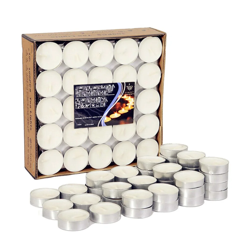 High Quality Mini Tealight Candles Paraffin Wax Round Shaped Aluminum Cup Tealight Candle
