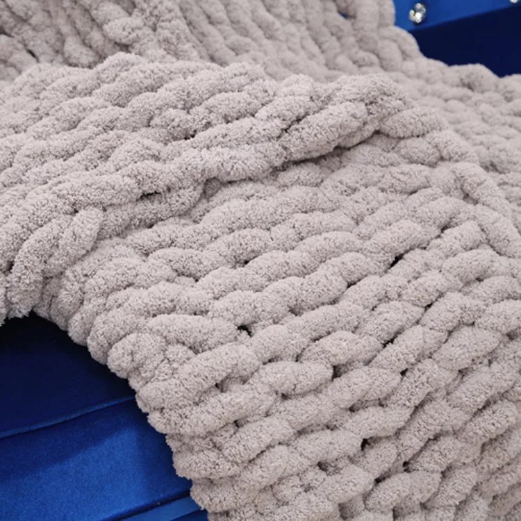 China factory wholesale arm crocheting 100% polyester 2cm chunky chenille yarn