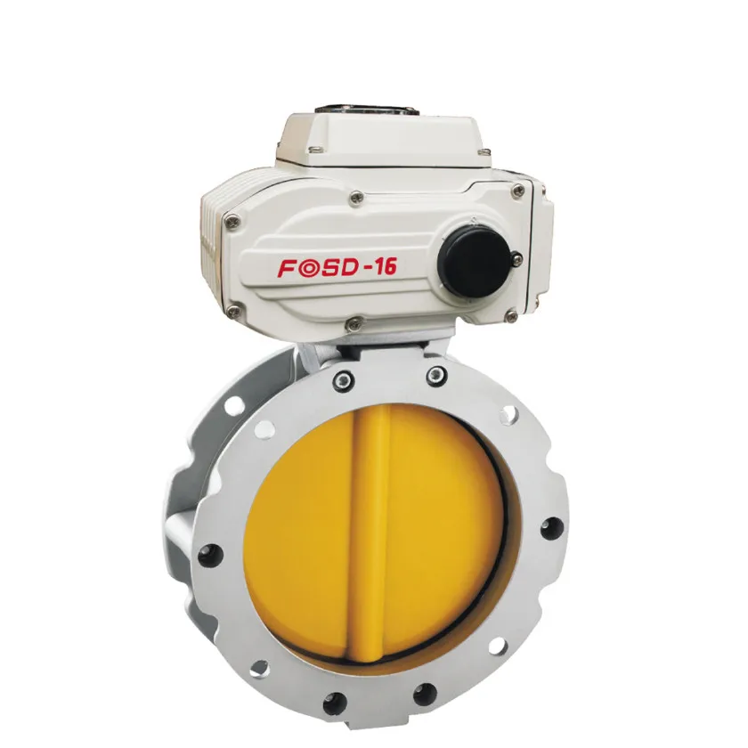 powder electric actuator operated flange aluminum butterfly valve