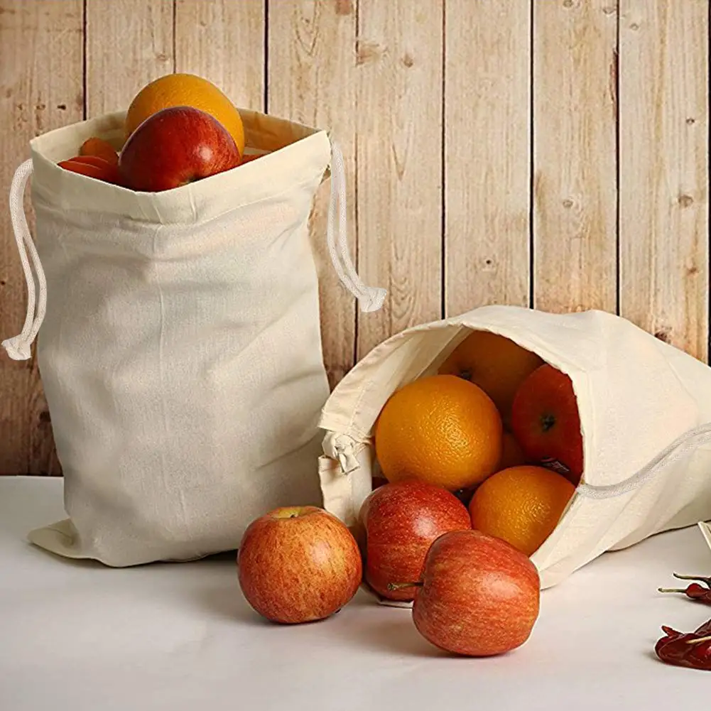 2021 amazon экологически чистый многоразовый размер и этикетка на заказ 100% органический пакет для овощей и фруктов