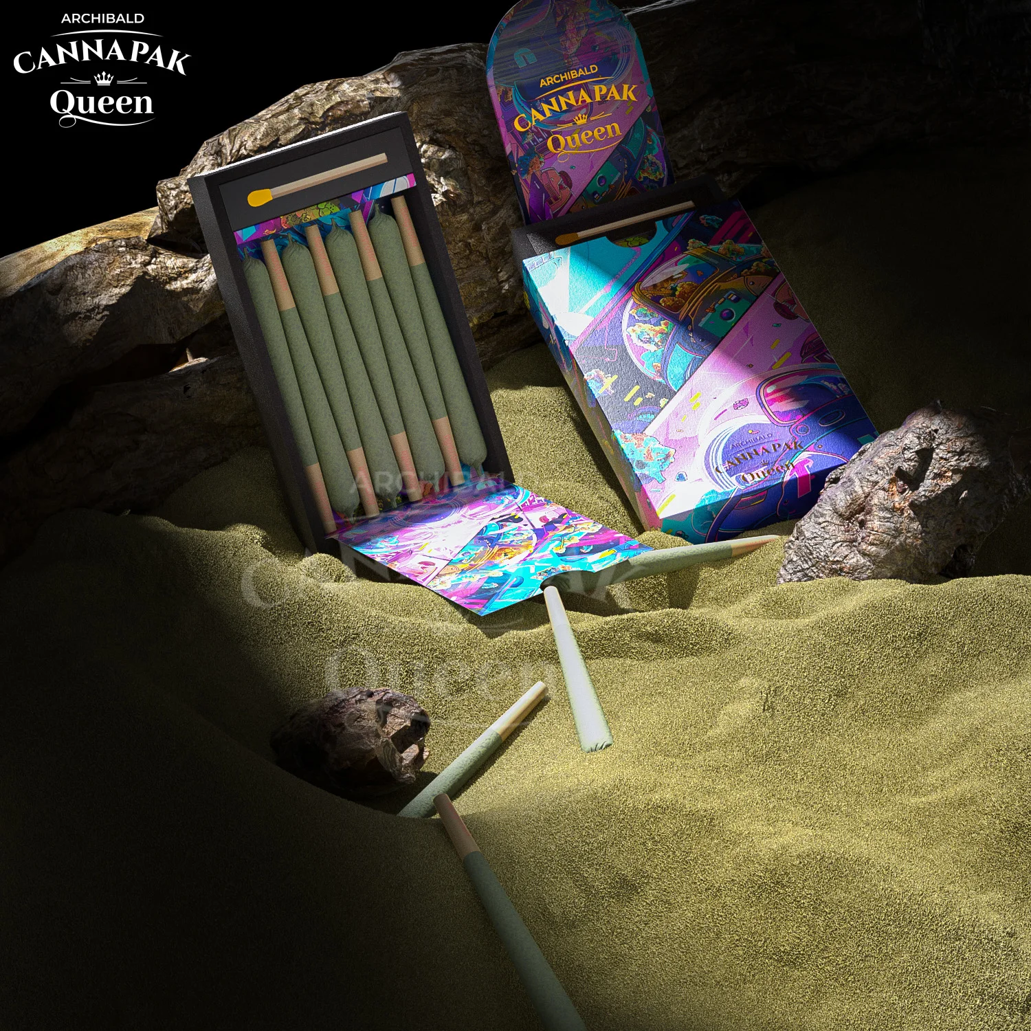 Archibald Wholesale Child Resistant Pre Cardboard Portable Roll Magnetic Flip Drawer Paper Box Packaging Cigarette Case