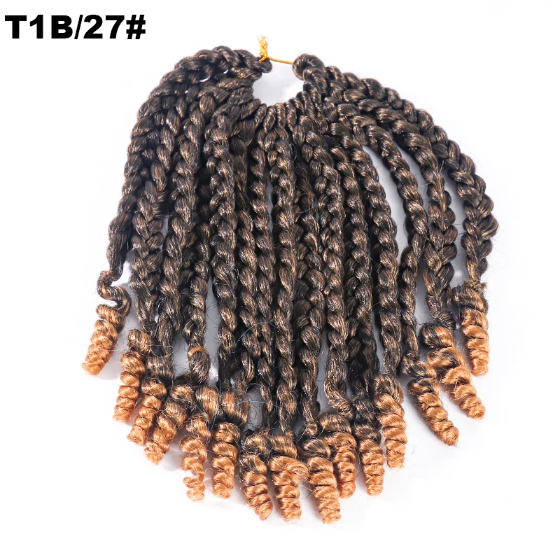 Wholesale colorful 10inch crotchet braids short box braids crochet hair with curly end premium fiber braiding hair vendors