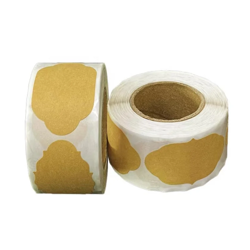 Custom waterproof PVC kraft paper roll round label sticker roll