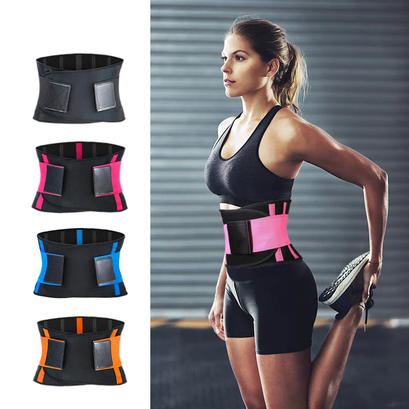 Double compression neoprene waist trainer slimming belt
