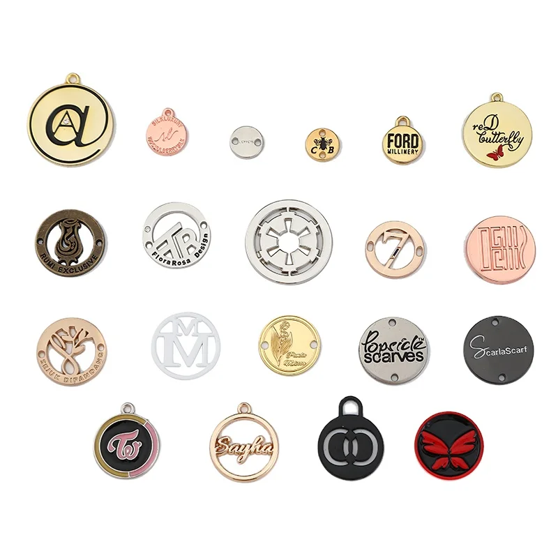 die-casting custom brand engraved nameplate sewing metal label for jeans and bags