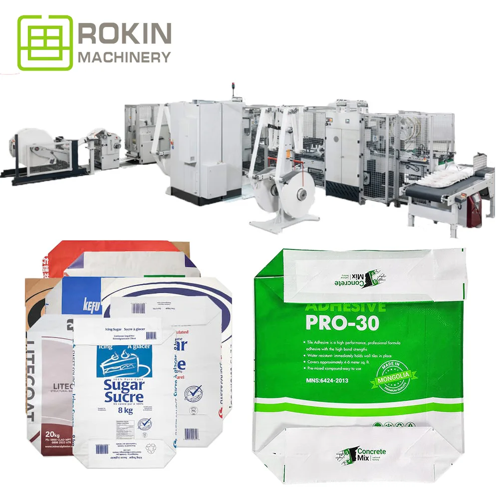 ROKIN BRAND PP Plastic type Polypropylene Woven PP Valve Cement Bags 50kg PP Woven Valve Bag Machine