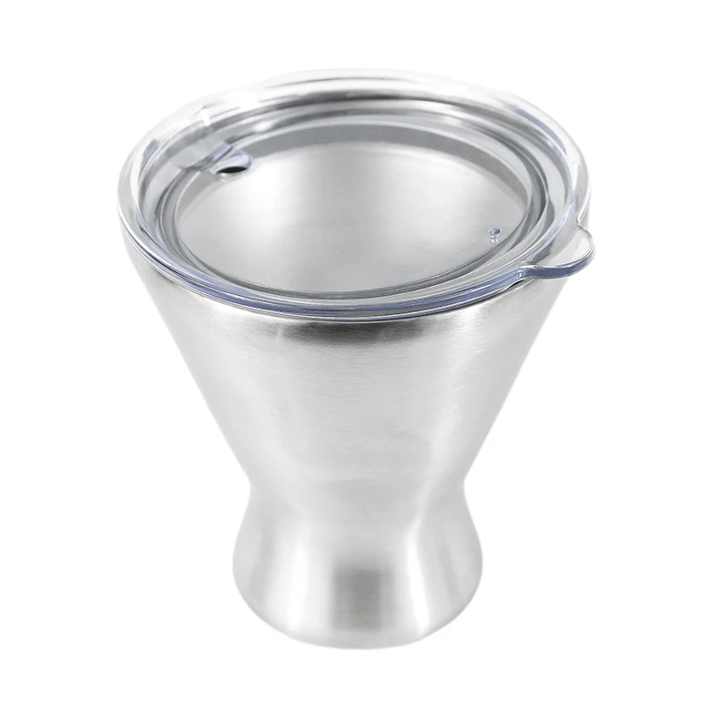 Copa De Martini Double Wall Vacuum Insulated 280 Ml Slanted Luxury Cocktail Unique Stainless Steel Martini Glass With Lid