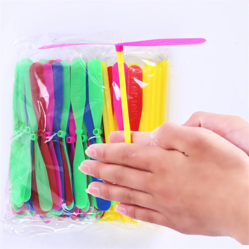 Novelty Plastic Bamboo Dragonfly Propeller Outdoor Classic Toy Kid Gift Rotating Flying Arrow Multicolor Random Color