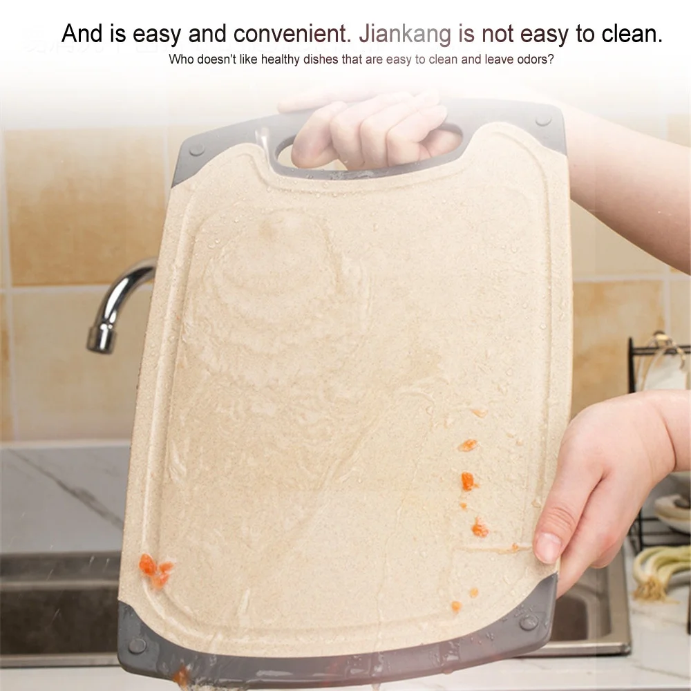 Commercial Multipurose Plastic Corner Cutting Block Wheat Straw Polypropylene Silicon Kitchen Chopping Board