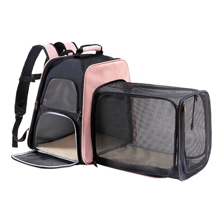 Pet Dog Carrier Backpack, Expandable with Breathable Mesh for Small Dogs Cats, Pet Backpack Bag for Hiking Travel Camping
